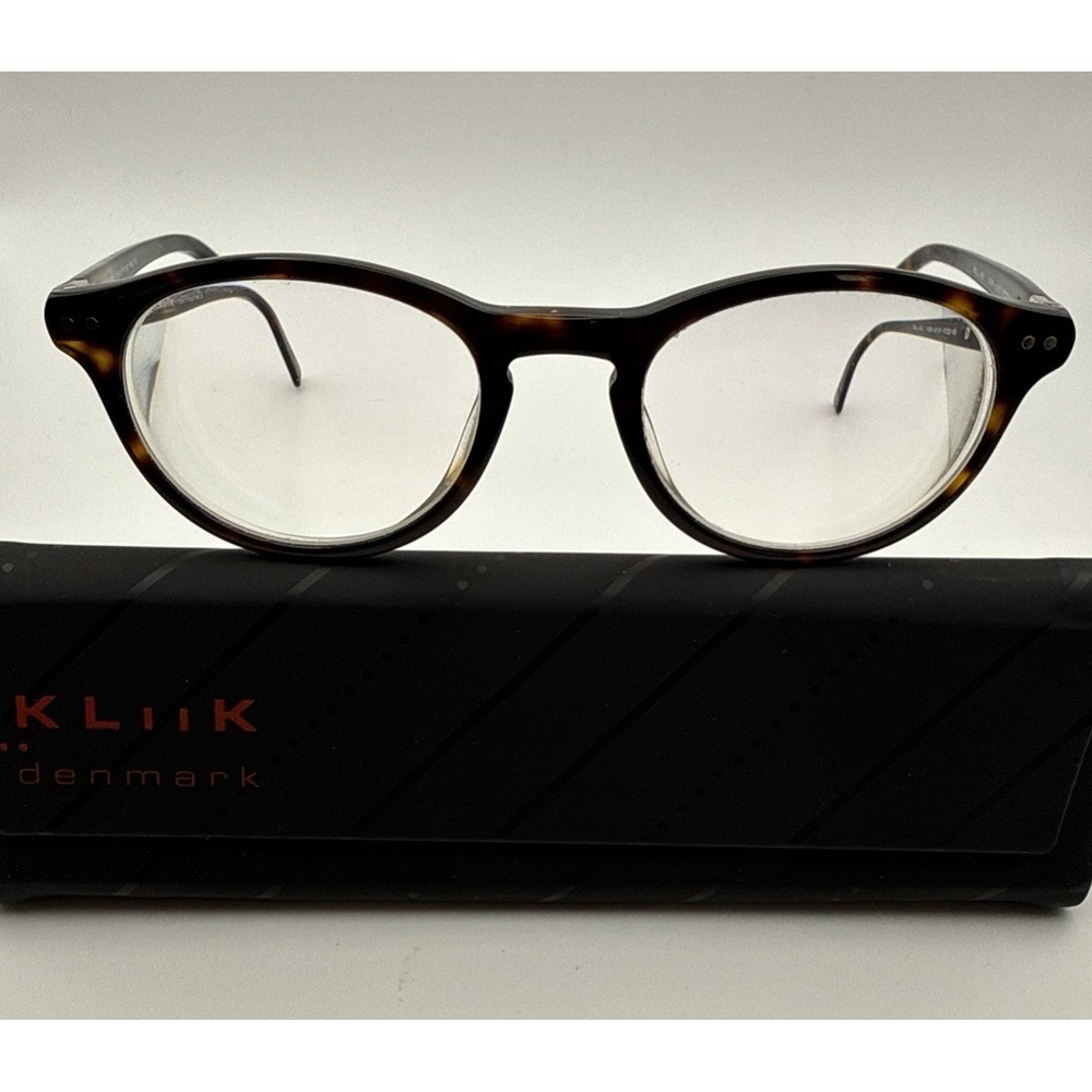 KLIIK DENMARK Frames Only K-539 47029-140 tortoise AUTHENTIC EYEGLASSES &  Case!